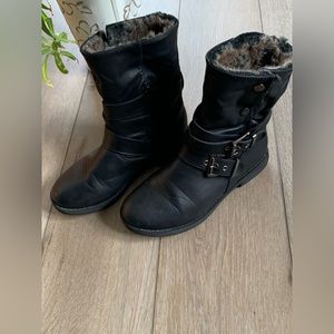 Faux fur winter fashion boots